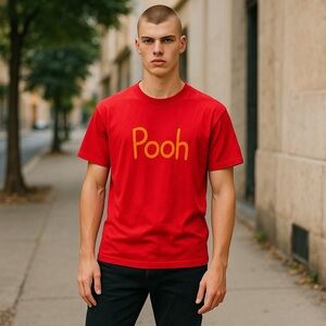 Vintage Fruit Of The Loom Winnie The POOH Bear Single Stitch T-Shirt Red